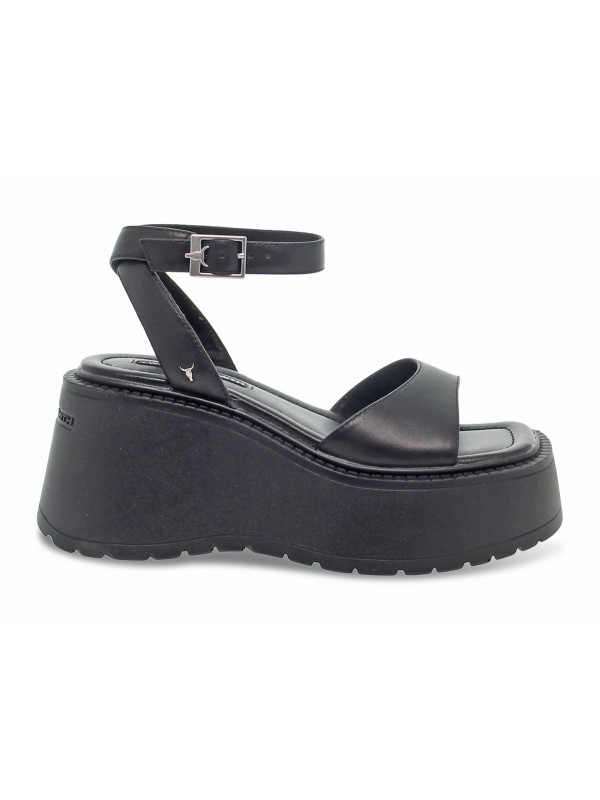 Wedge Windsor Smith CRYBABY BLACK LEATHER in black leather