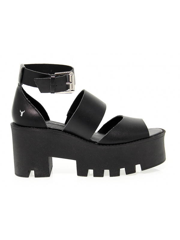 Heeled sandal Windsor Smith PUFFY-BLK in leather