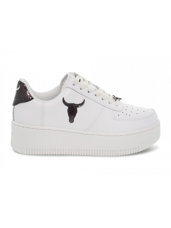 Sneakers Windsor Smith RICH WHITE GLITTER PATENT in white leather