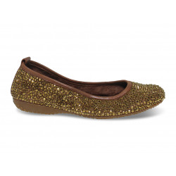 Flat shoe Alberto Venturini BALLERINA in bronze crystal