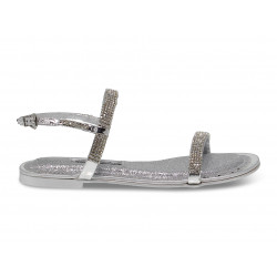 Flat sandals Alberto Venturini FLAT in silver crystal