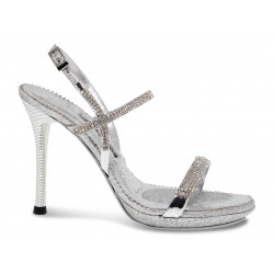 Heeled sandal Alberto Venturini GIOIELLO in silver crystal