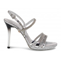 Heeled sandal Alberto Venturini GIOIELLO in silver crystal