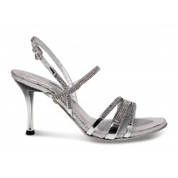 Heeled sandal Alberto Venturini GIOIELLO in silver crystal