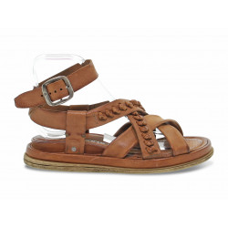 Flat sandals A.S.98 in leather leather