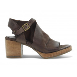 Heeled sandal A.S.98 ASIMMETRICO in brown leather