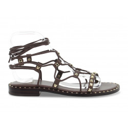 Flat sandals Ash PALOMA SCHIAVA TESTA MORO in brown leather