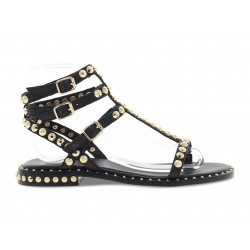 Flat sandals Ash PLAY GLADIATORE BLACK in black leather