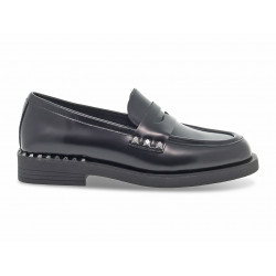 Flat shoe Ash WHISPER STUDS in black brushed