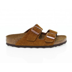 Flat sandals Birkenstock ARIZONA SOFT FOOTBED in ocher suede leather