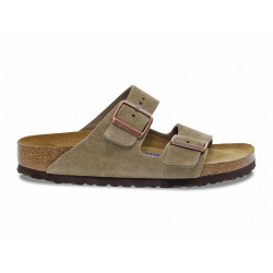 Sandal Birkenstock ARIZONA SOFT FOOTBED in taupe suede leather