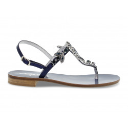 Flat sandals Capri POSITANO GIOIELLO in blue laminate