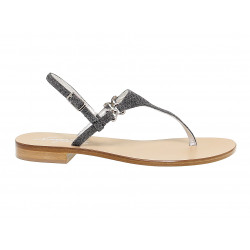 Flat sandals Capri POSITANO in nickel glitter