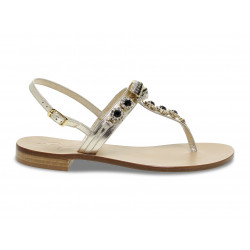 Flat sandals Capri POSITANO in platinum laminate