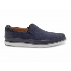 Laceless Clarks BRATTON STEP in blue suede leather