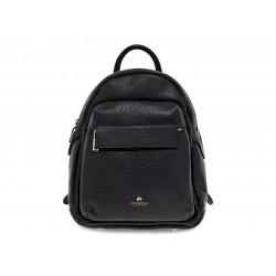 Backpack Cuoieria Fiorentina ZAINO VELVET GRANDE CON DOPPIA CHIUSURA in black leather