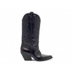 Boot Elena Iachi SAX WASH CON RICAMO in black leather