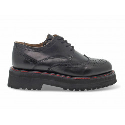 Flat shoe Emanuèlle Vee DERBY INGLESE NEW CRUST in black leather
