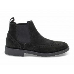 Low boot Guidi Calzature STILE INGLESE in black suede leather