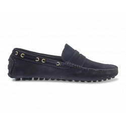 Loafer Guidi Calzature CAR SHOES in dark blue suede leather