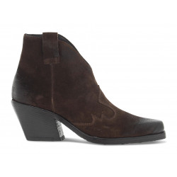 Ankle boot Guidi Calzature MID IACHI in brown suede leather