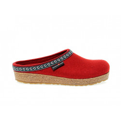 Flat sandals Haflinger FRANZL RUBIN WOLLFILZ in ruby fabric