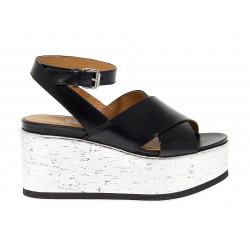 Heeled sandal Janet Sport PAPAYA in leather