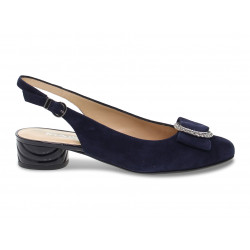 Pump Martina in blue suede leather