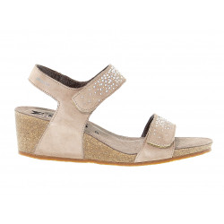 Heeled sandal Mephisto MARIA SPARK in taupe suede leather