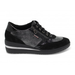 Flat shoe Mephisto PATRIZIA MOBILS ERGONOMIC in black suede leather