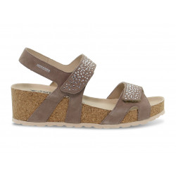 Flat sandals Mephisto VIC SPARK VELCALF LIGHT TAUPE in taupe suede leather