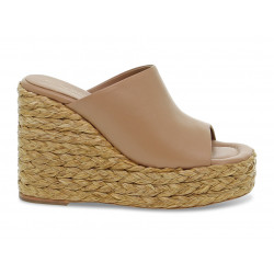 Wedge Paloma Barcelò TERA NAPA SILK NOCCIOLA in hazelnut tassel