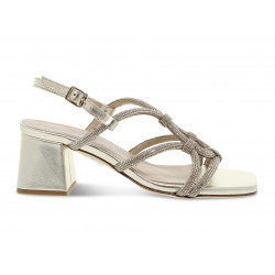 Flat sandals Pasquini Calzature SANDALO GIOIELLO MIGNON in platinum laminate