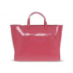 Tote bag Rebelle ASHANTI SHOPPING PATENT NAPLACK in fluo fuchsia paint