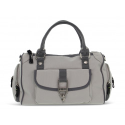 Handbag Rebelle MELITA DUFFEL NEON ECO NYLON in light grey fabric