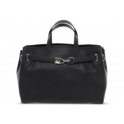 Handbag Rebelle VALENTINA BIRKIN M SECRET DOLLARO in black leather
