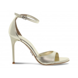 Heeled sandal Sergio Levantesi GUCCI ROANA LAMINATO in platinum laminate