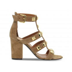 Heeled sandal Via Roma 15 BORCHIONA in leather suede leather