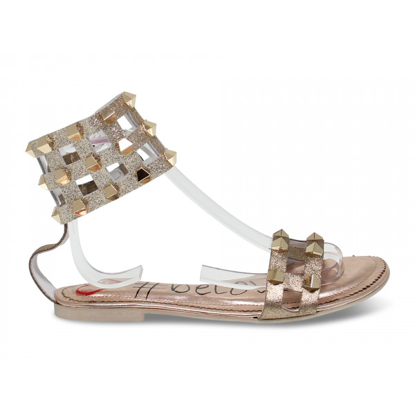 Flat sandals Alberto Venturini FLAT GLADIATORE in copper laminate