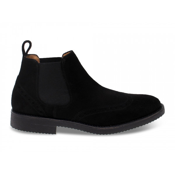 Low boot Antica Cuoieria STILE INGLESE in black suede leather