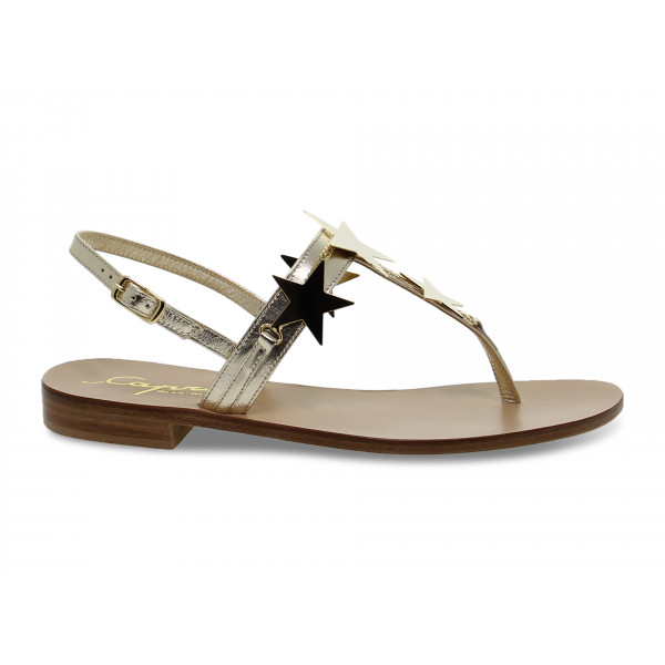 Flat sandals Capri POSITANO in platinum laminate