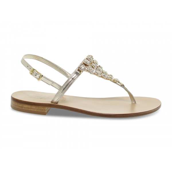 Flat sandals Capri POSITANO in platinum laminate