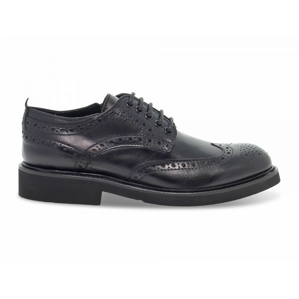 Flat shoe Guidi Calzature DERBY INGLESE in black leather