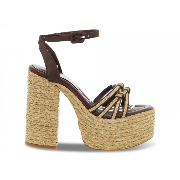 Heeled sandal Paloma Barcelò MELHA SATIN MIGNON in brown frosted