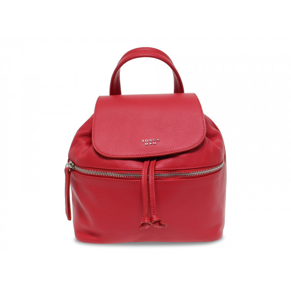 Backpack Tosca Blu RANUNCOLO ZAINO in red leather