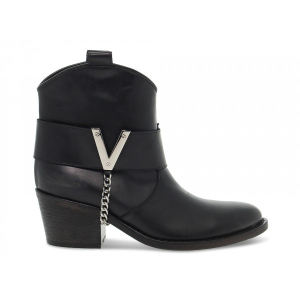 Ankle boot Via Roma 15 CINTURONE CON V NICKEL in black leather
