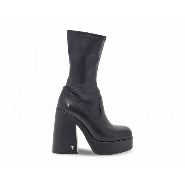 Low boot Windsor Smith HIDDEN BLACK STRETCH UP in black faux leather