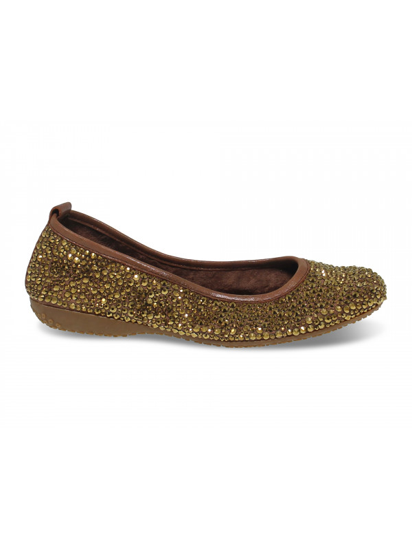 Flat shoe Alberto Venturini BALLERINA in bronze crystal