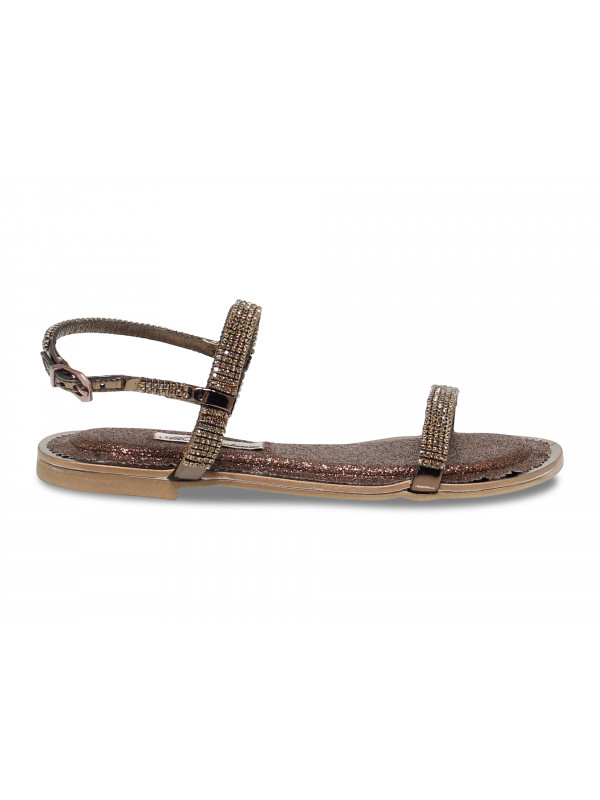 Flat sandals Alberto Venturini FLAT in bronze crystal