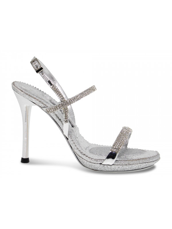 Heeled sandal Alberto Venturini GIOIELLO in silver crystal